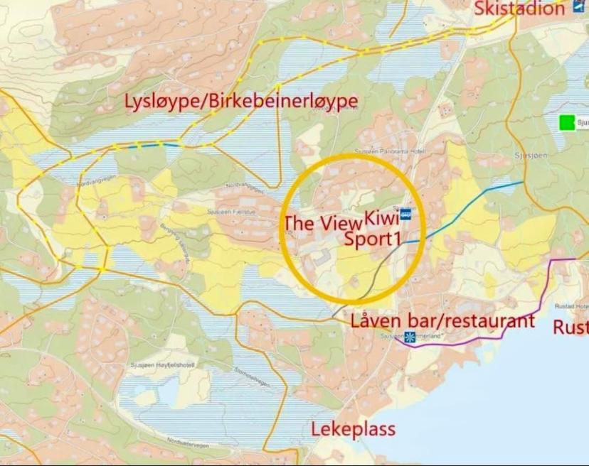 Leilighet Med Panoramautsikt Sjusjoen Innendors Parkering Exteriör bild